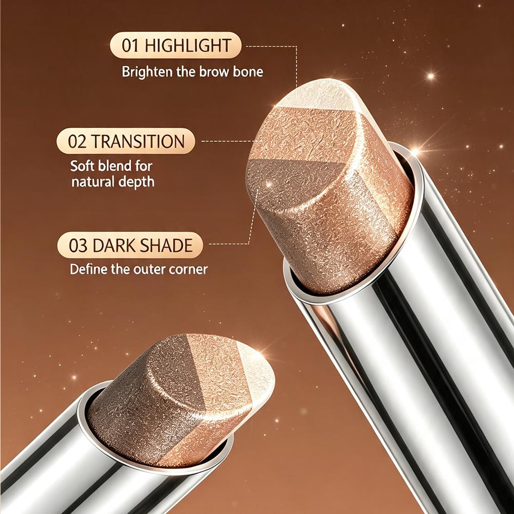 SAM SUGAR Stick Ombretto Cremoso Tricolore Cambiamento Graduale Highlighter e Blush Scintillante Non Disturbante Impermeabile