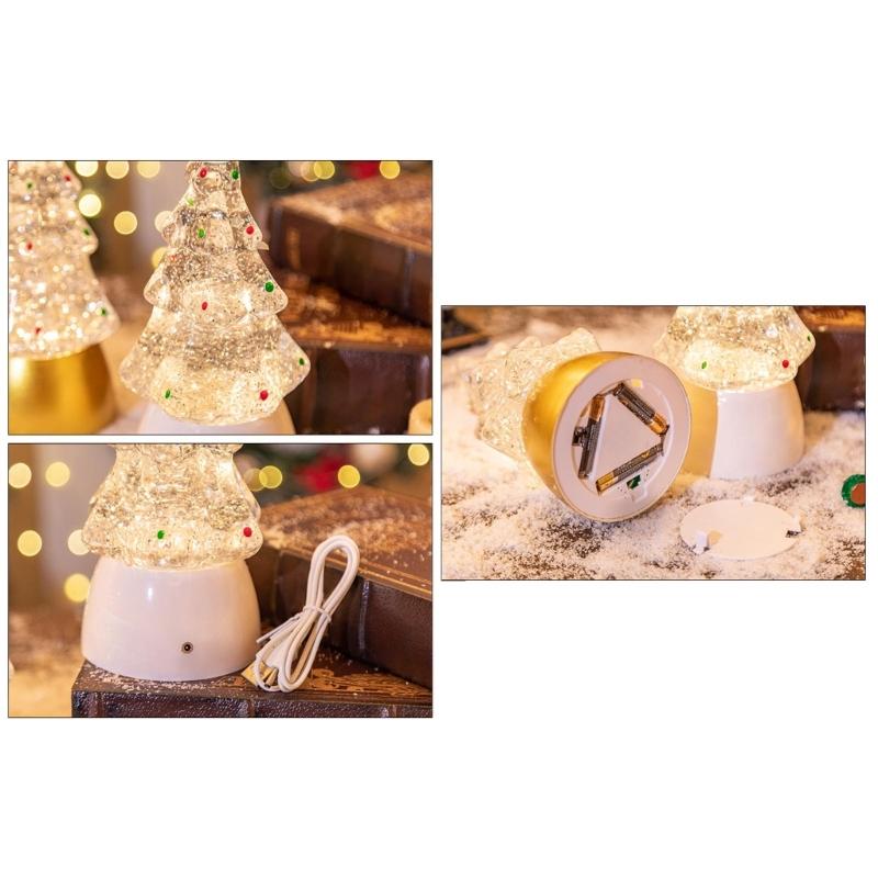 Exquisite LED Christmas Tree Ornament Luminous Tabletop Tree Shaped Decor 2024 New Year Gift for Party Decorations