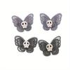 4pcs Bold Butterfly Skull Design Hair Clips - Punk Rock Inspired Barrettes for Women, Cosplay Accessories, Y2K Aesthetic
