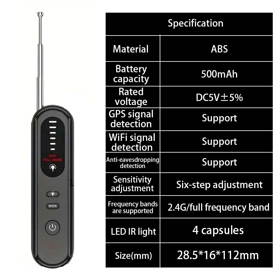 Multi Purpose Detector, GPS/WIFI/Camera/Eavesdropping Detector, Wireless Alarm Detector