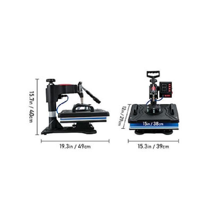 SucceBuy Hitzepresse 5in1 Hitzepressenmaschine 12x15in Clamshell Sublimation Transferdrucker Digitale Präzise Temperaturregelung