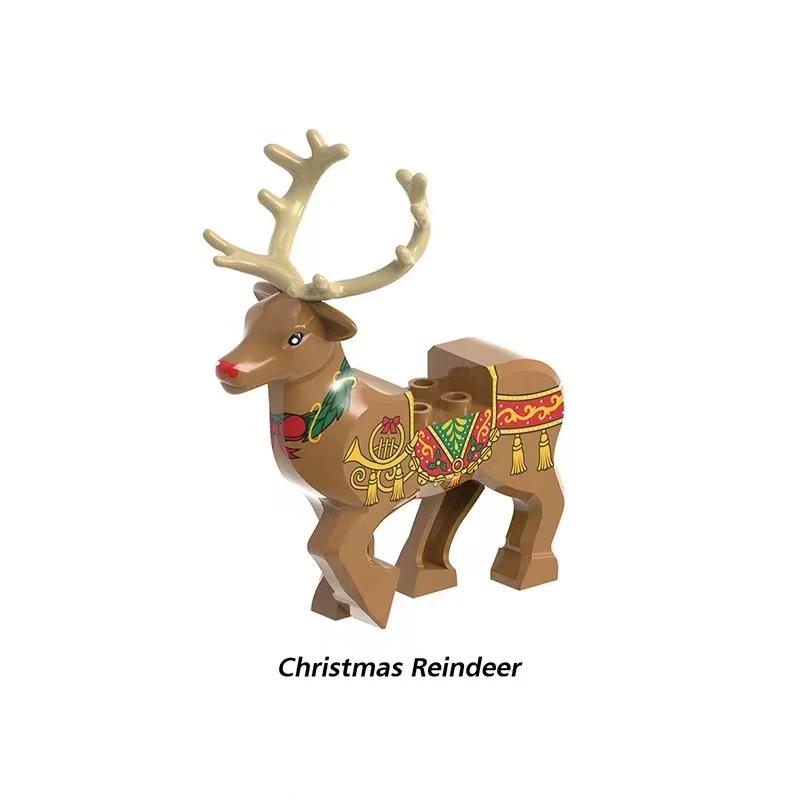 Christmas Elk Reindeer Deer Figures Animals Building Blocks Bricks Playthings for Children Kids Xmas Plaything Block Gifts