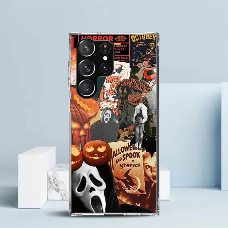 

Halloween Fall Art Witch Cat Phone Case For Samsung Galaxy S24 S25 Edge S26 Ultra S22 S23 Plus S21 + S20 FE Soft TPU Back Cover Samsung S24 Plus