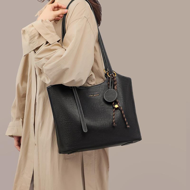 Tote Women's Bag, Leather Shoulder Bag, Large-capacity Work Commuter Armpit Bag
