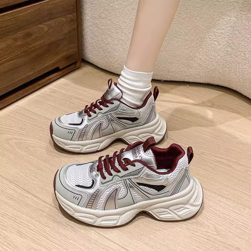Thick-soled popular dad shoes women's 2025 spring and autumn new single versatile, lightweight and height-increasing casual running sneakers
