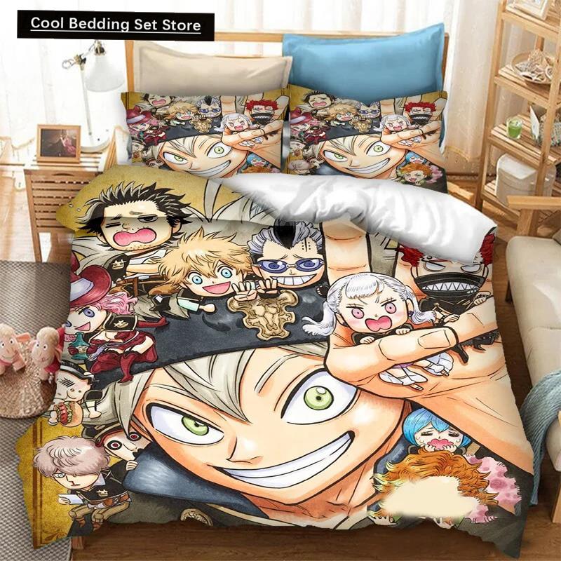 Anime Black Clover Asta 2_3 st Sängkläder Set Påslakan Sovrum Täcke Överdrag Enkel Tvilling King _Storlek Täcke Överdrag Hemtextilier