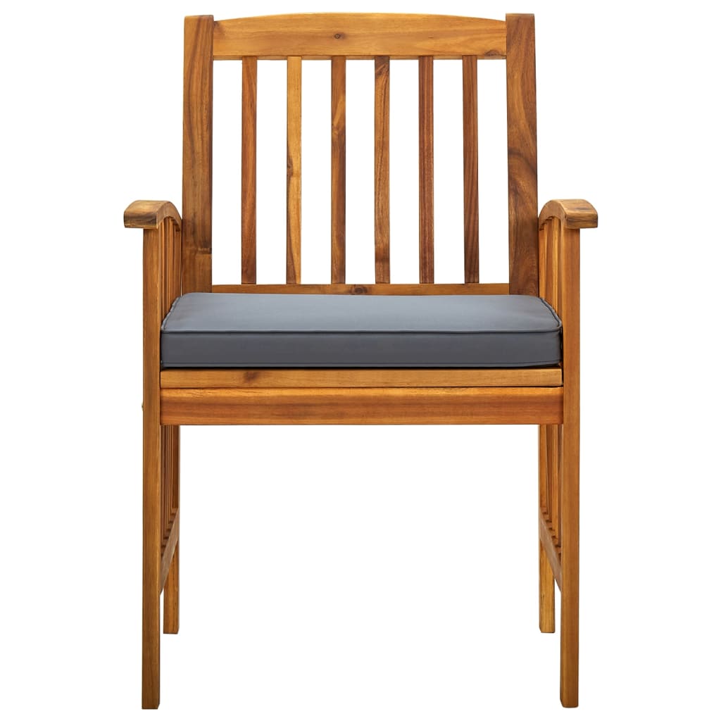 Garden Dining Chairs 2 Pcs with Cushions Solid Acacia Wood
