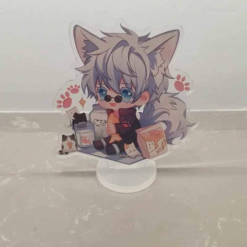 Anime Jujutsu Kaisen Itadori Yuji Gojo Satoru mini Stand Acrylic Small eyes kawaii Model Desk Decor Collection Gifts Statue Toy