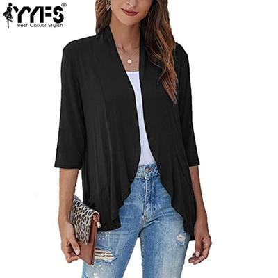 Damenmode Lässig Einfarbig Druck Herbst Winter Langarm 3/4-Arm Jacken & Mäntel