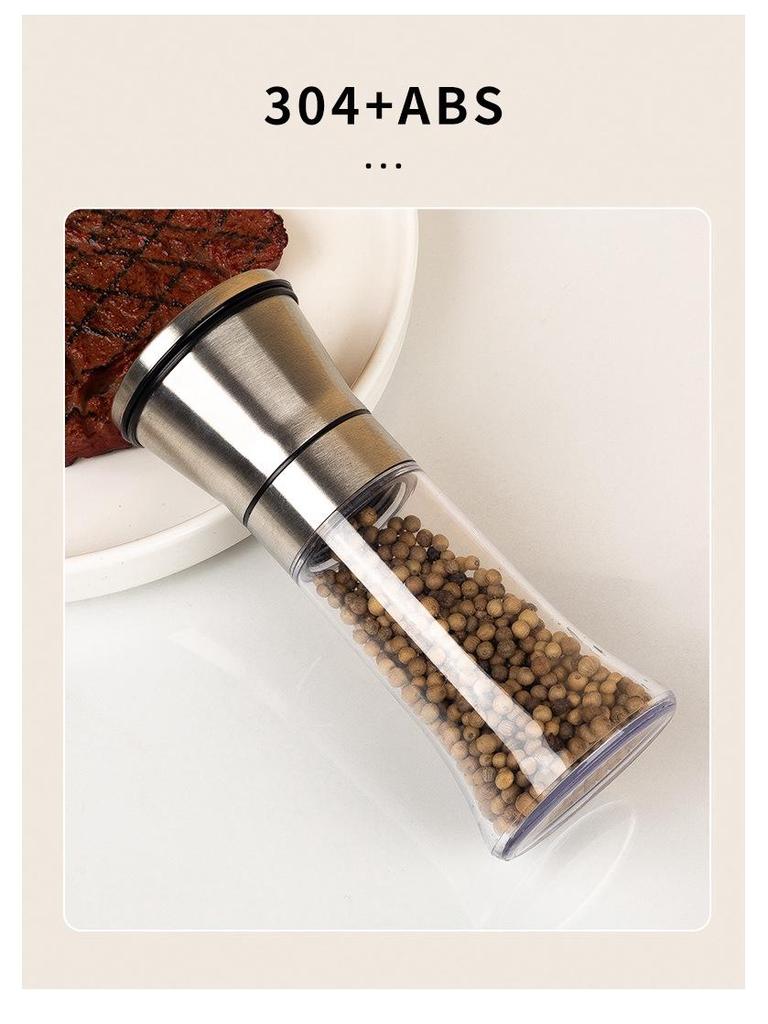 Titanium-Plated Stainless Steel Spice Grinder for Sea Salt and Black Pepper