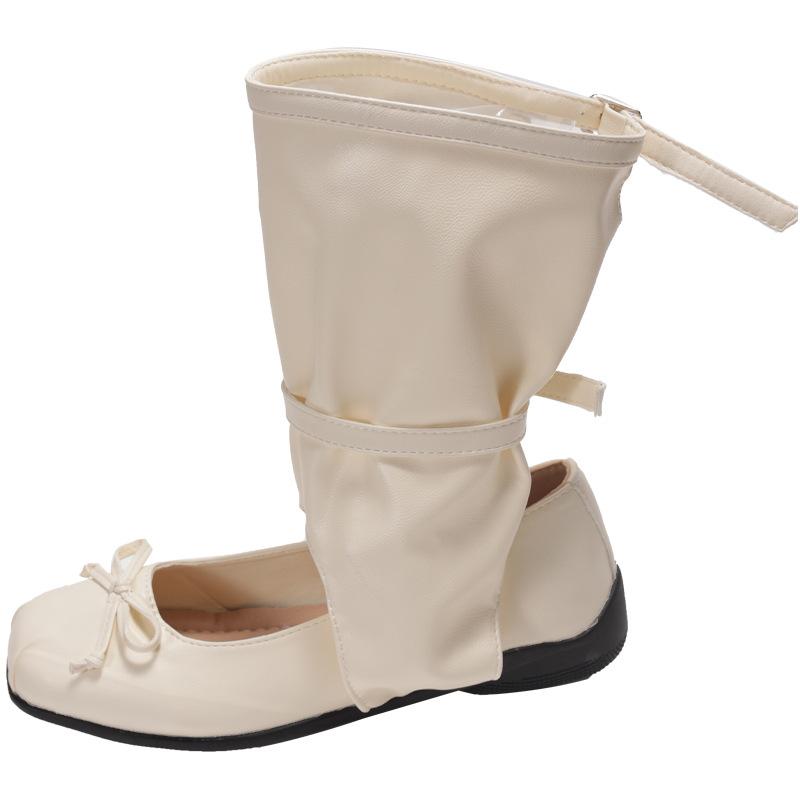 Yueyu Bow Ballet Shoes Women's 2025 Summer New Cool Boots Design Sense Hollow Short Boots Stacking Boots