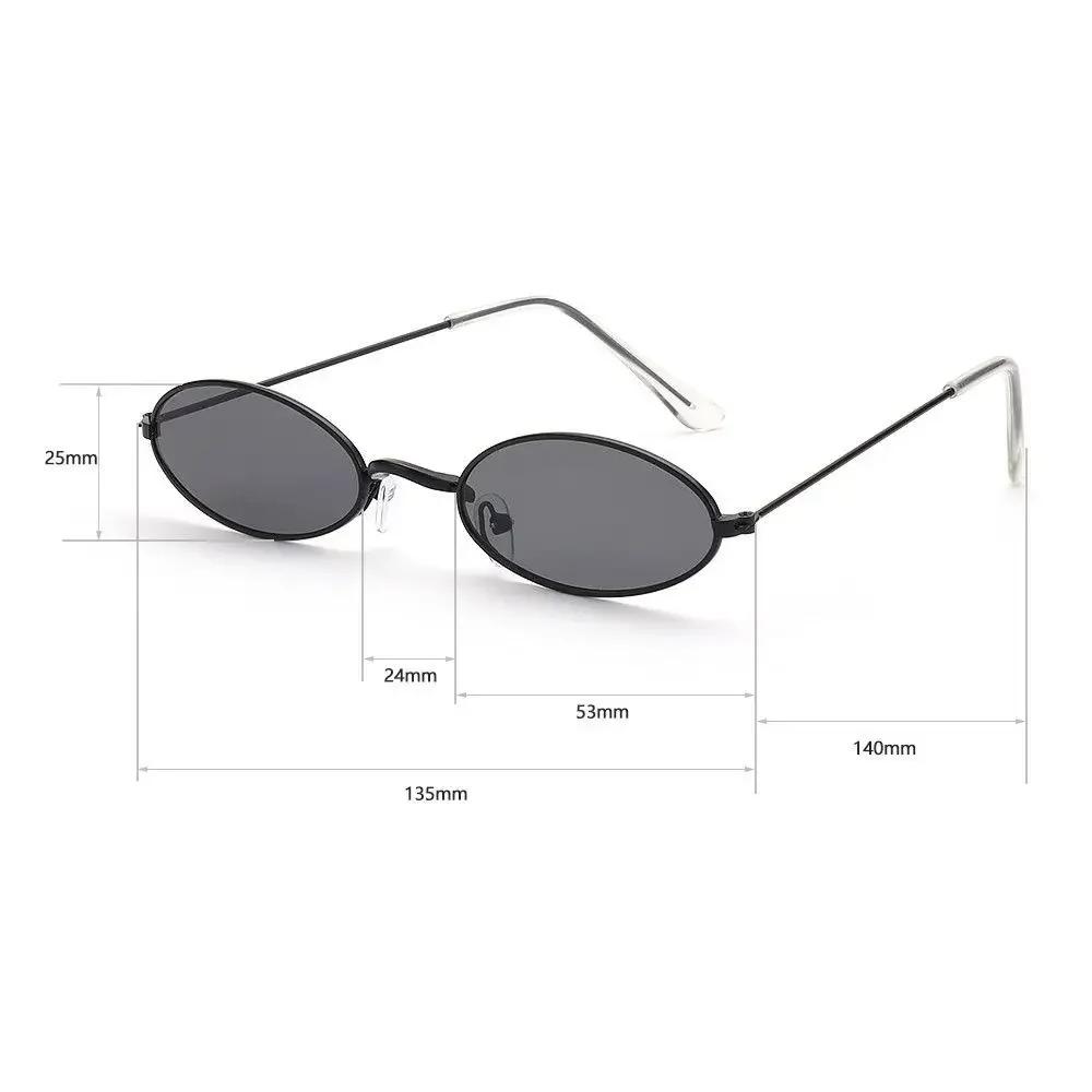 1PC Women Vintage Narrow Box Sunglasses Fashion Cat Eye Oval Small Frame Sun Glasses UV400 Street Summer Decoration Eyewear