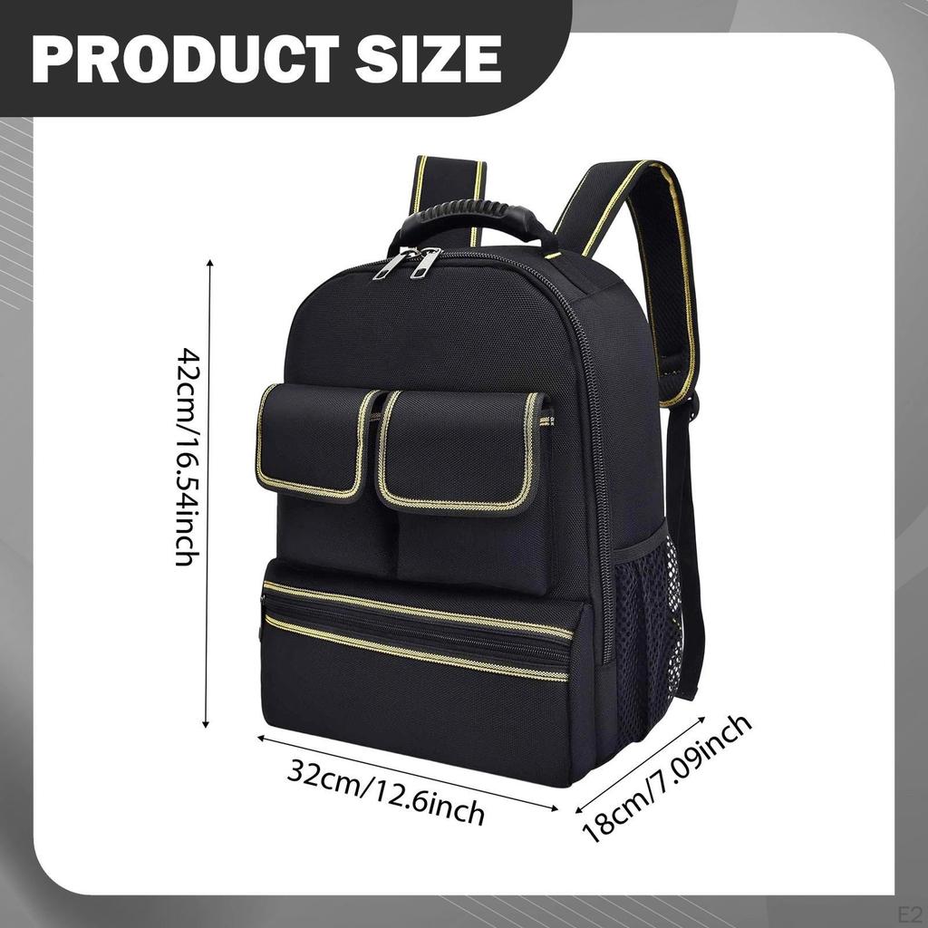 Electrician Tool Backpack Storage Pouch Comfortable Practical Heavy Duty Organizer Bag for