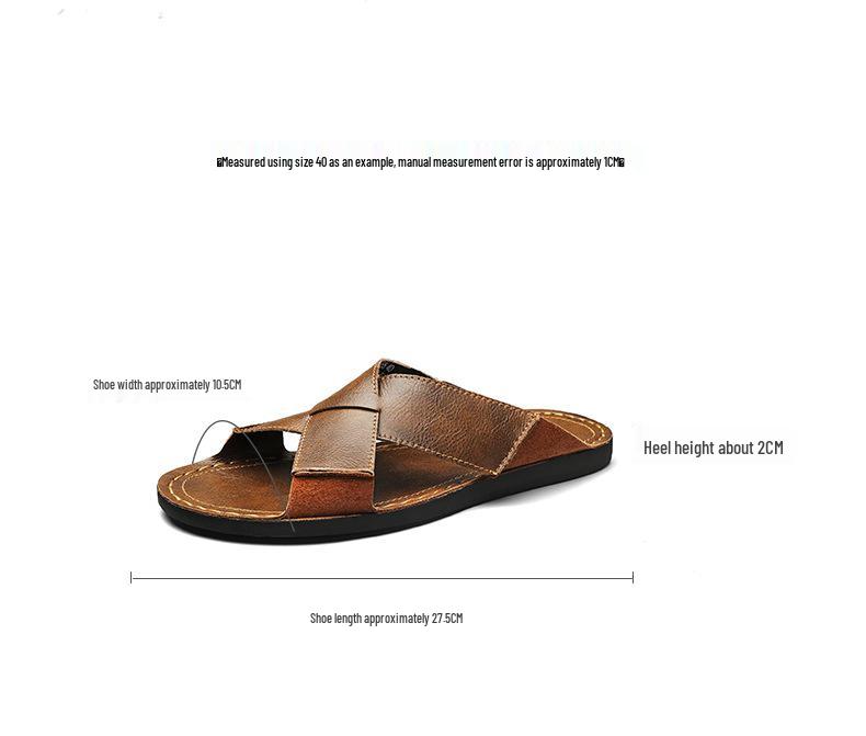 Infradito in Pelle da Uomo 2025 Open-Toe Sandali Casual da Spiaggia