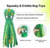 Dog Squeaky Toys Octopus - No Stuffing Crinkle Plush Dog Toys for Puppy Teething, Durable Interactive Dog Chew Toys for Small, M