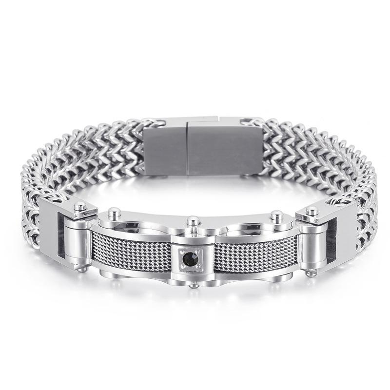 Men's Titanium Steel Motorcycle Chain Bracelet - Rock Style Accessories