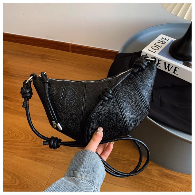 Leather High-end Niche Design Croissant Bag Women's First Layer Cowhide New Fashion Versatile Shoulder Messenger Bag