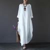 2024 European & American Style Women's Loose Round Neck Mid-Sleeve Long Skirt