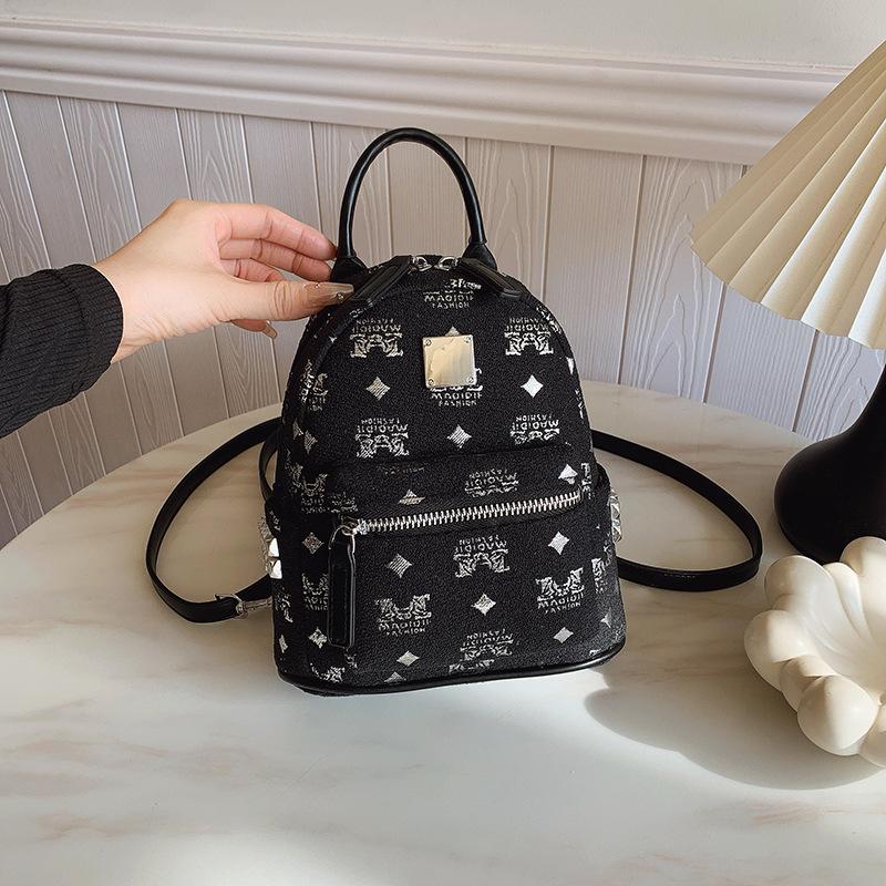 Новая двухлямочная сумка из ПУ - Модная корейская стильная женская сумка с принтом и большой вместимостью - Студенческая сумка