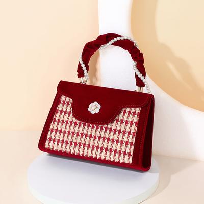 2025 New Red Bridal Wedding Bag for Women, Crossbody Bag, High-end Handbag, Underarm Bag