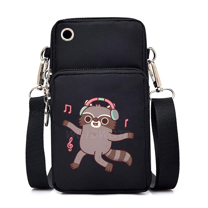 Casual mobile phone bag cute printing new messenger bag Korean version versatile small bag vertical change bag