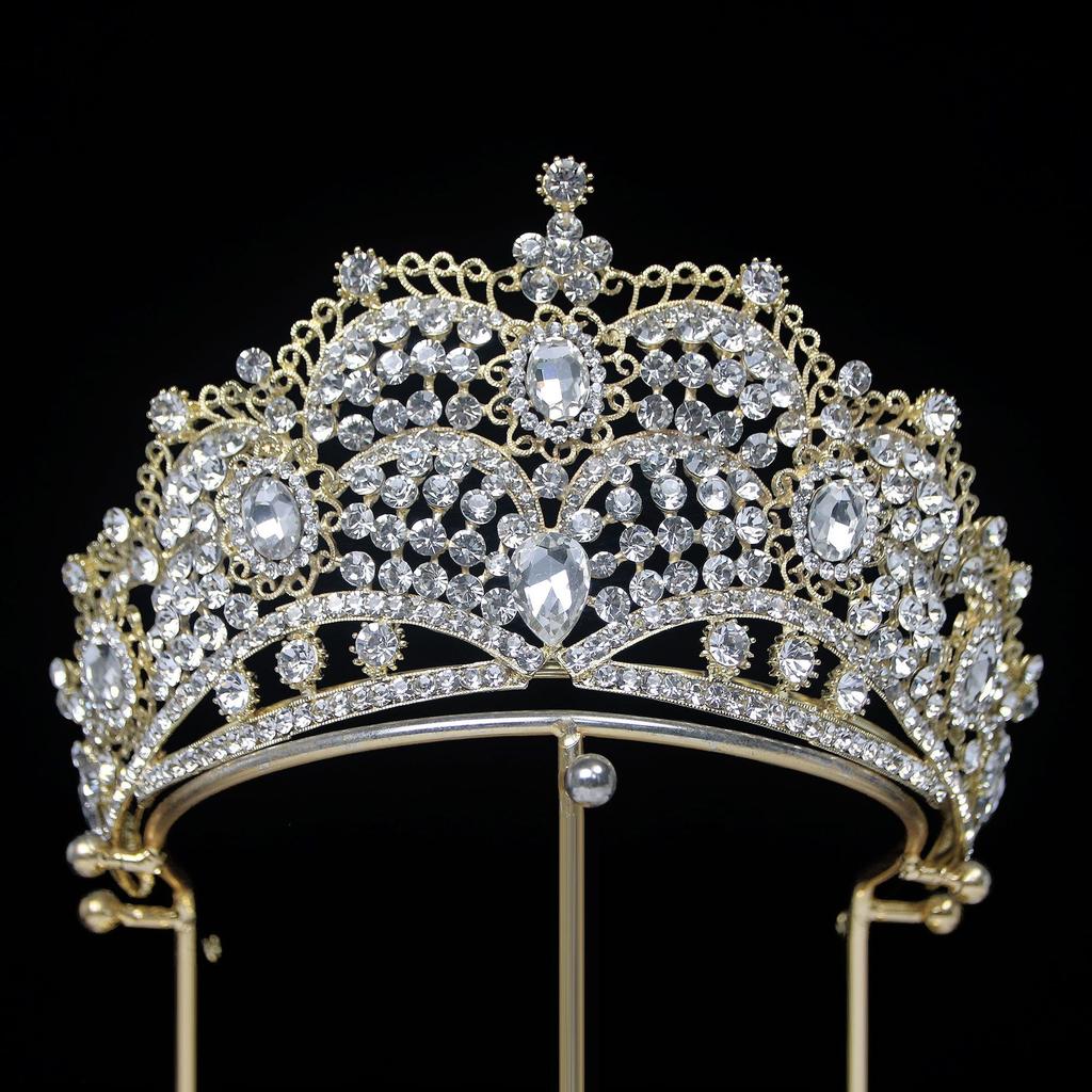 New Elegant High End Elegant Beauty Pageant Bridal Crown Headwear Wedding Headband Crown