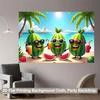 2D Tropical Beach Watermelon Backdrop Cartoon Fruit Summer Party Decor