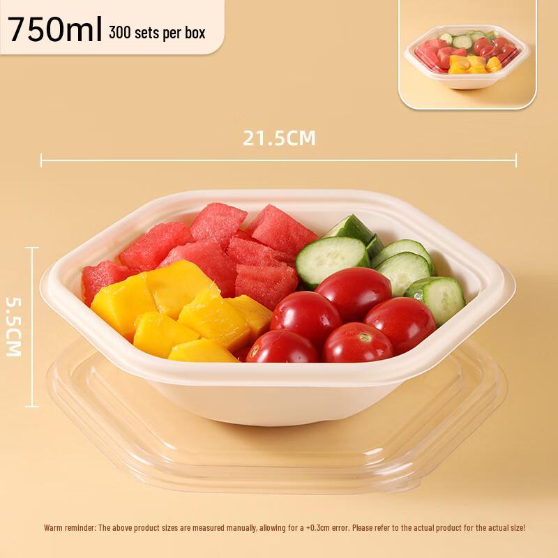 

SHAN HE MEI Biodegradable Hexagonal Disposable Bowls with Lids