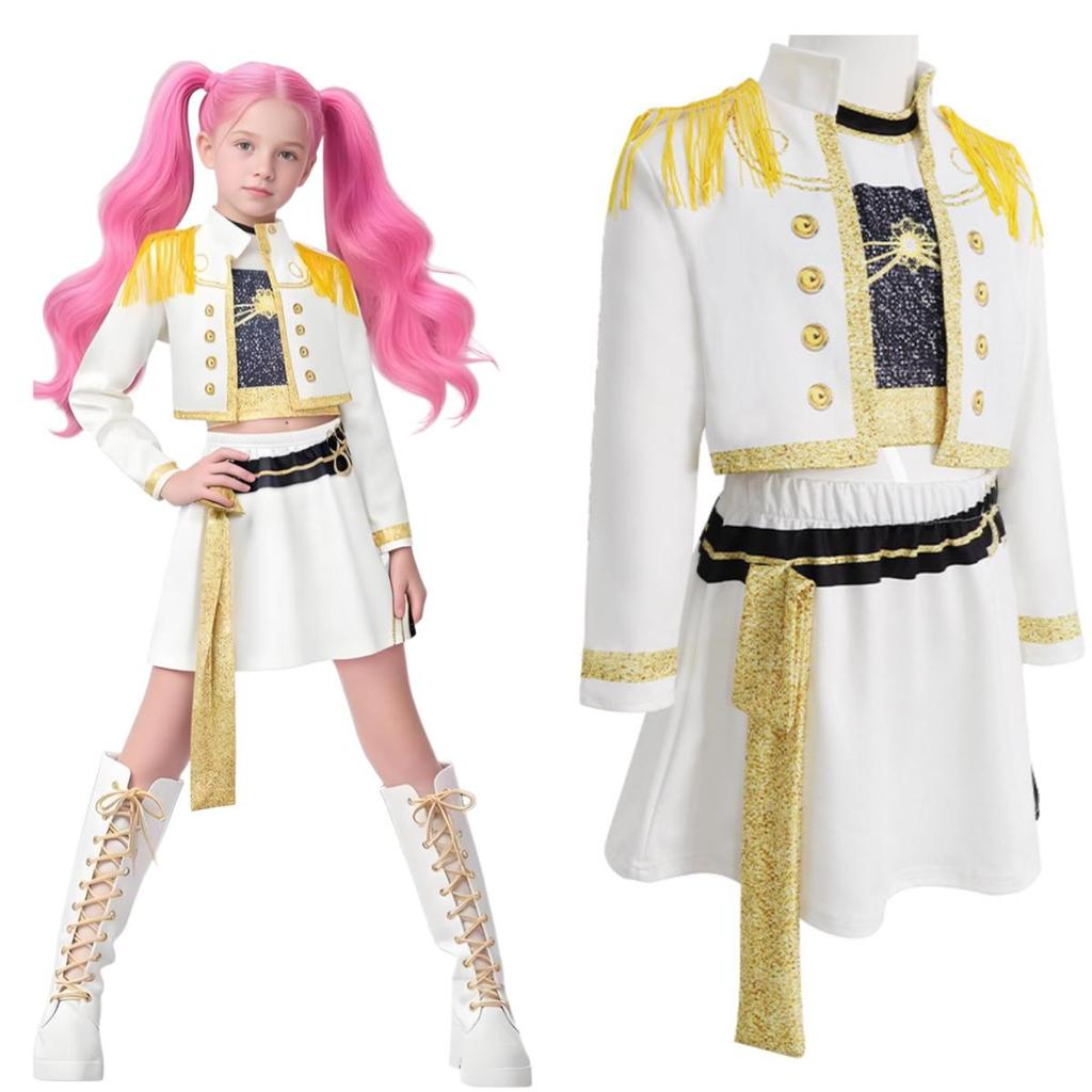 Mädchen Schule Bühnenauftritt Pop-Sänger Karnevalsparty Rollenspielkostüme Kinder Verkleidungsspiel Halloween Cosplay Outfit Anzug Set