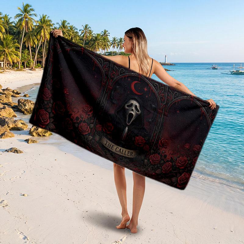Large Beach TowelScream Ghostface Soft Absorbent Towel Beach Bath Home Use