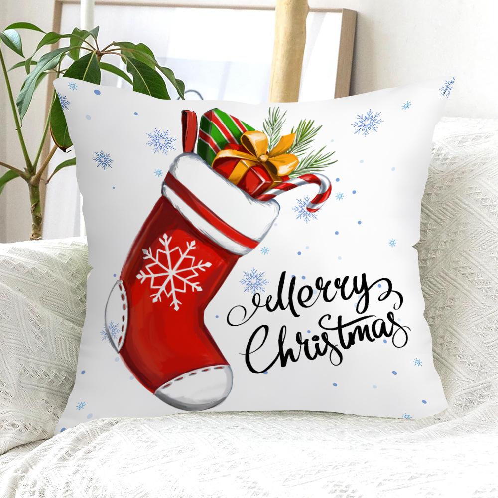 New Christmas Pillow Cover Festive Print Home Living Room Sofa Pillow Cover Christmas Tree Cushion
