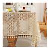 Pastoral Handmade Crochet Tablecloth Cover Towel Retro Woven Hollow Fabric Tablecloth Table Cloth