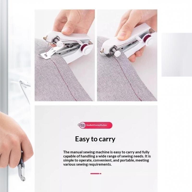 Portable Mini Cordless Handheld Manual Sewing Machine For Diy Household Clothes Leather Tools Accessories