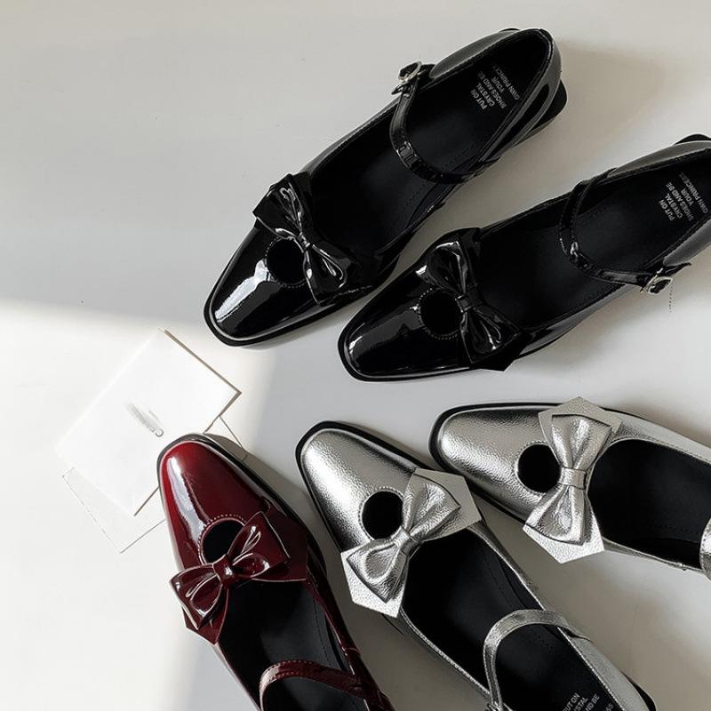 New leather fashion single shoes round head low heel non-slip soft sole casual sheepskin women's shoes flat four-season small leather shoes women