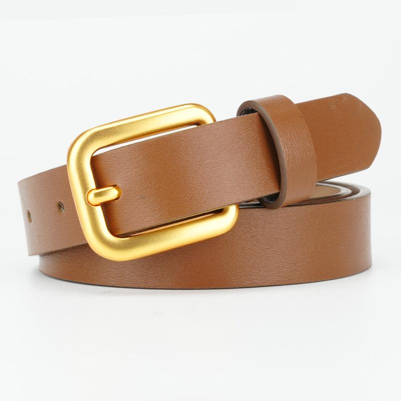 Girls Genuine Leather Cowhide Pants Belt Skirt Accessories Clothing Slim-fitting Punching Pin Buckle