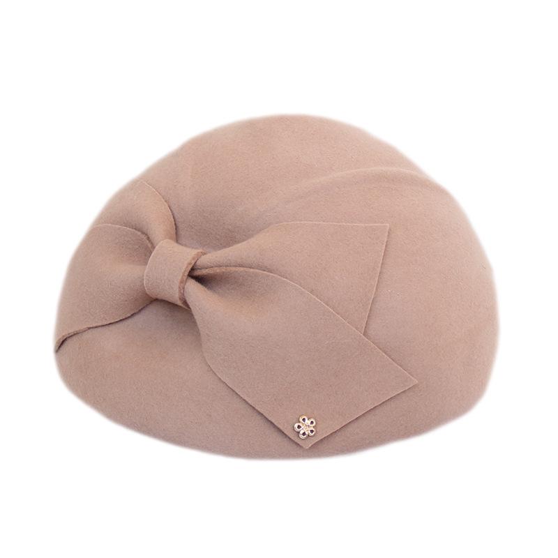Hat Women'S Autumn And Winter Wool Stewardess Hat Beret British Vintage Versatile Top Hat Fashion Trend