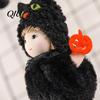 Halloween Plush Witch Doll Hanging with Lanyard, Cute Furry Pom Decoration Ball Ornament for Doors Windows Trees Party Decor Tree