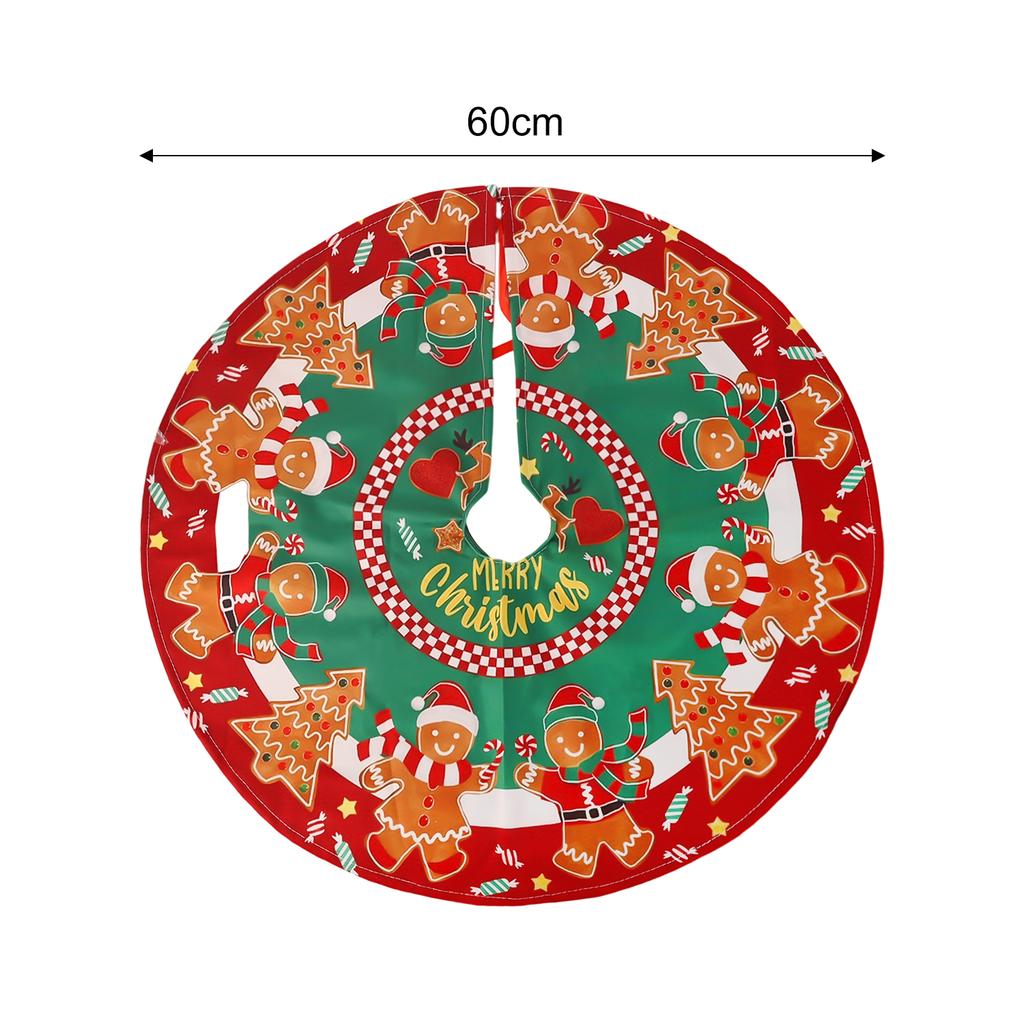 Large Christmas Tree Skirt Red Xmas Tree Foot Covers Santa Claus Snowflake Snowman Carpet Base Mat Party Decor Supplies 60x60cm