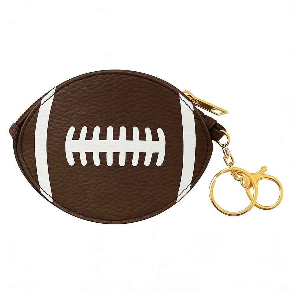 

PU Leather Sports Keychain Wallet Waterproof Ball Shaped Ball Shaped Coin Purse Basketball Headphone Pouch Sports Activities