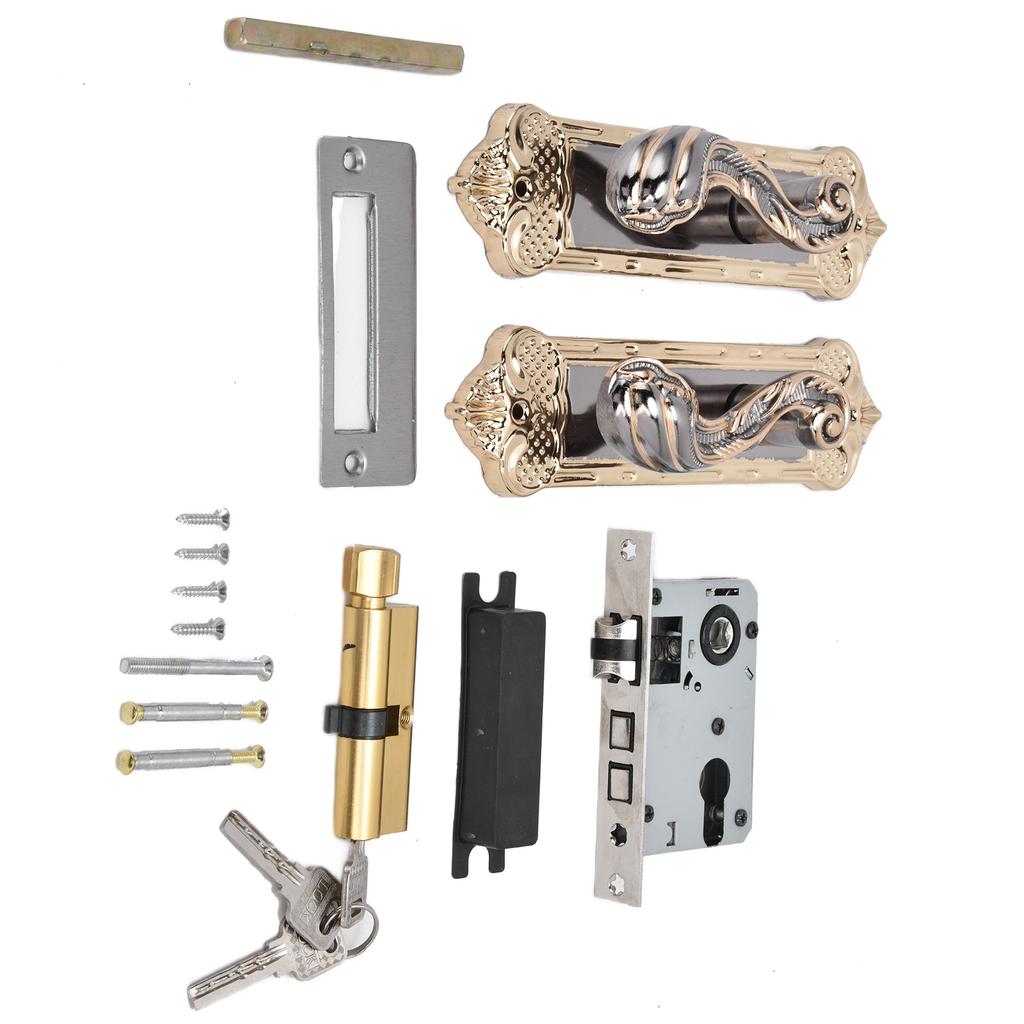 Door Handle Lock Silent Lock Bearing Safety Lever Handle Reversible Bedroom Door Lock