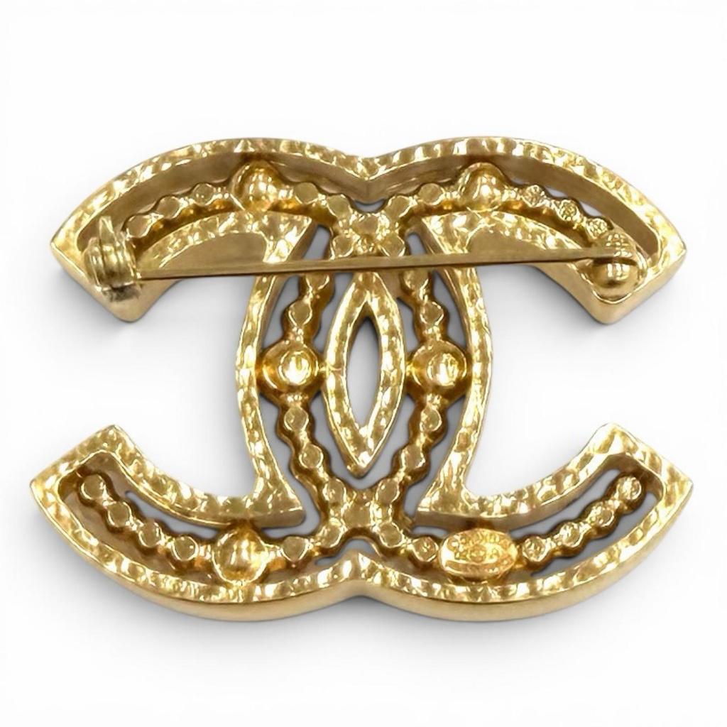Excellent CHANEL Brooch COCO Mark design gold Women 02A Used