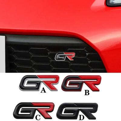 Autocollant d'emblème de calandre avant de voiture avec logo GR pour Land/Cruiser Yaris Camry Vios Corolla 4runner