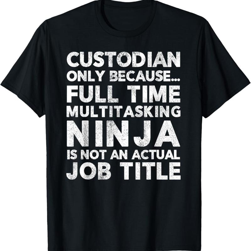 Funny Custodian Janitor T Shirt For Men and Women - Men s Summer Cotton Graphic Tee S разноцветный