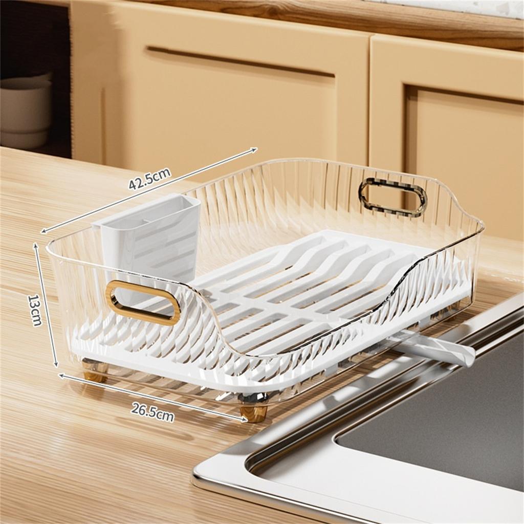 Dish Drying Rack, Multifunctional Dish Racks For Kitchen Counter, Kitchen Drying Rack With Removable Utensil Holder, Drainboard Swivel Spout