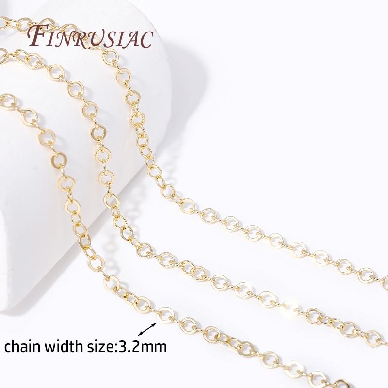 Wholesale Bulk Cable Chains For Jewelry Making,14K Gold Plated Metal High Quality Spool Chains DIY Necklace Bracelet Accessories