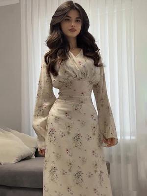 2025 Summer Elegant Long Sleeve Waist-Cinching Dress for Women