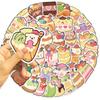 50 Cartoon Cute Sushi Hand Tent Doodle Stickers DIY Decorative Guitar Notebook Suitcase