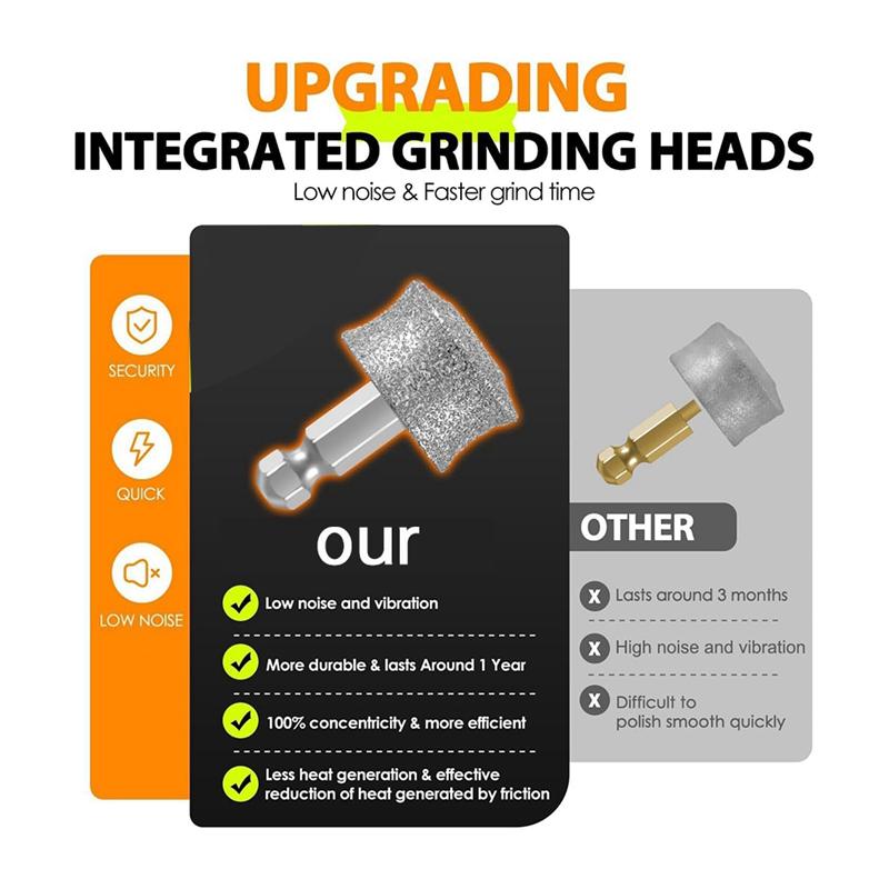 Ersatzkopf für Haustiernagelschleifer - Diamantschleifbits(4 Packung), Für Hunde& Für alle Modelle, Inklusive Rädersatz