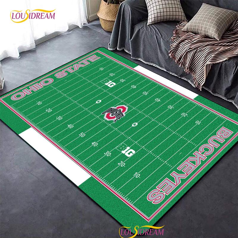Personalisierter American Football Court Teppich, Teppich für Wohnzimmer Schlafzimmer Dekoration, Kinder Küche Badezimmer Rutschfeste Bodenmatte Alfombra