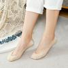 Women's No Show Socks, Ice Silk Socks in Skin Tone, 5 Pairs